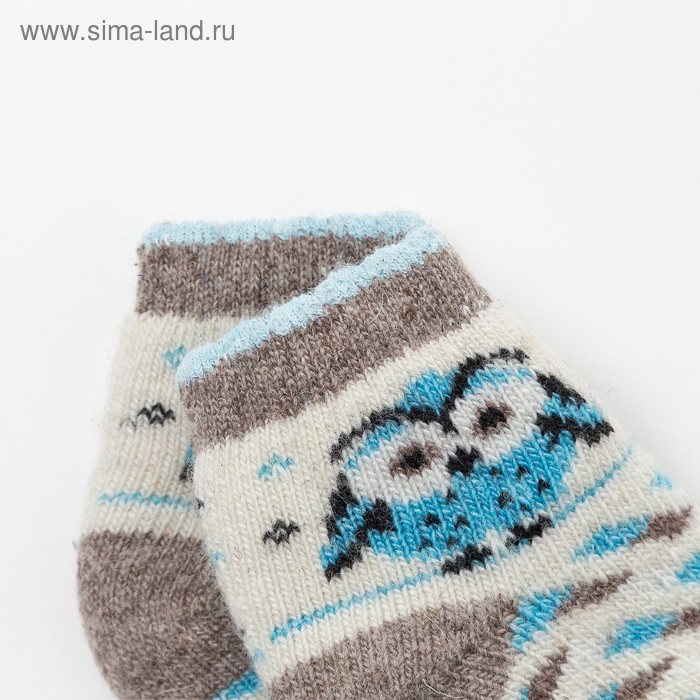 фото Носки детские шерстяные «тётушка сова», цвет белый, размер 10 стильная шерсть