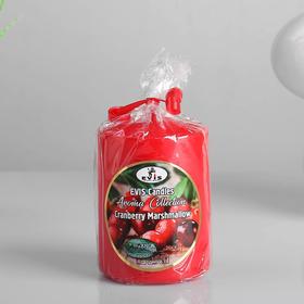 

Свеча-цилиндр ароматическая "CRANBERRY MARSHMALLOW", 6×8 см, 24 ч. красный