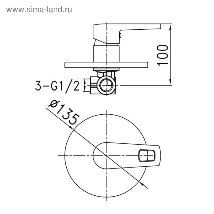 

Смеситель для душа IDDIS Runo RUNSB00i66 с одним выходом, встраиваемый, хром