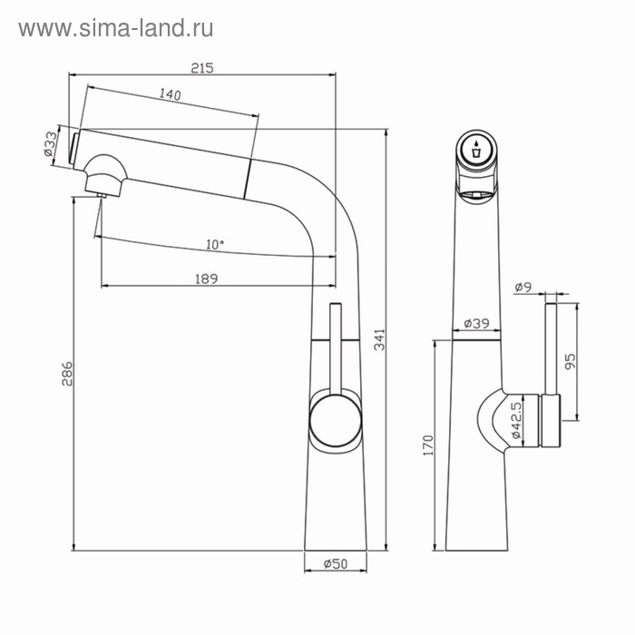 

Смеситель для кухни IDDIS Pure PURSBFBi05, с каналом для фильтрованной воды, хром