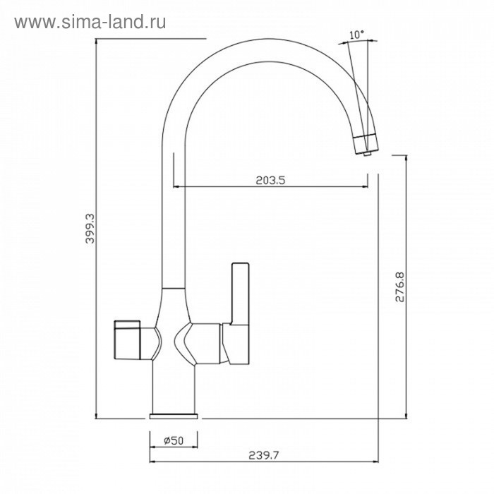 

Смеситель для кухни IDDIS Pure PURSBFJi05, с каналом для фильтрованной воды, хром