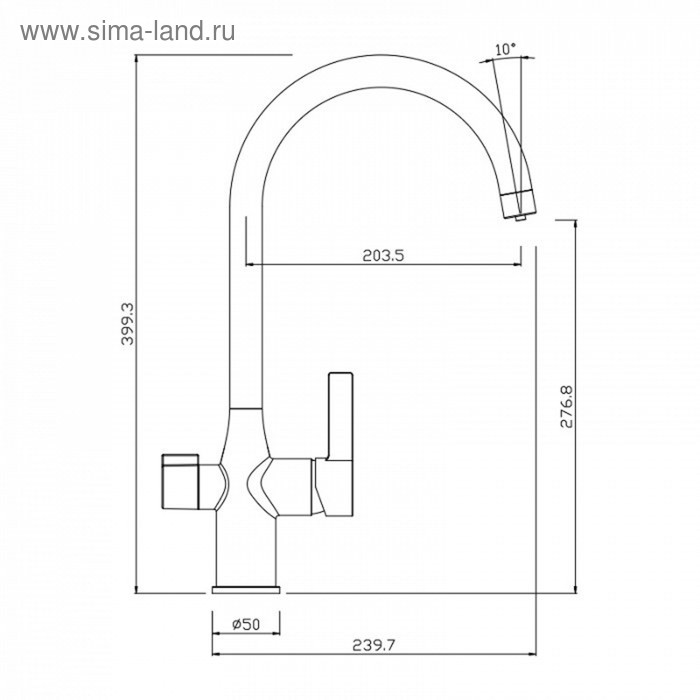 

Смеситель для кухни IDDIS Pure PURBNFJi05, с каналом для фильтрованной воды, хром