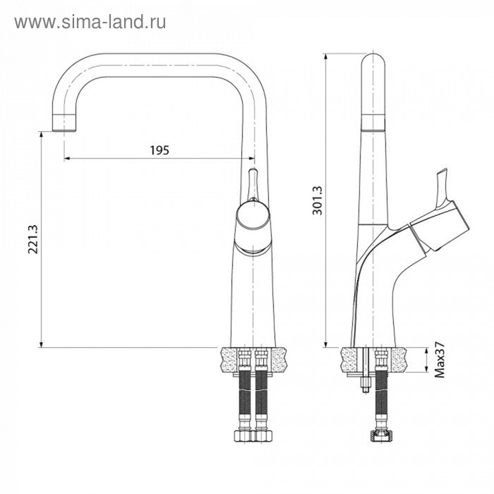 

Смеситель для кухни IDDIS Kitchen Line K07SB0Li05, однорычажный, хром