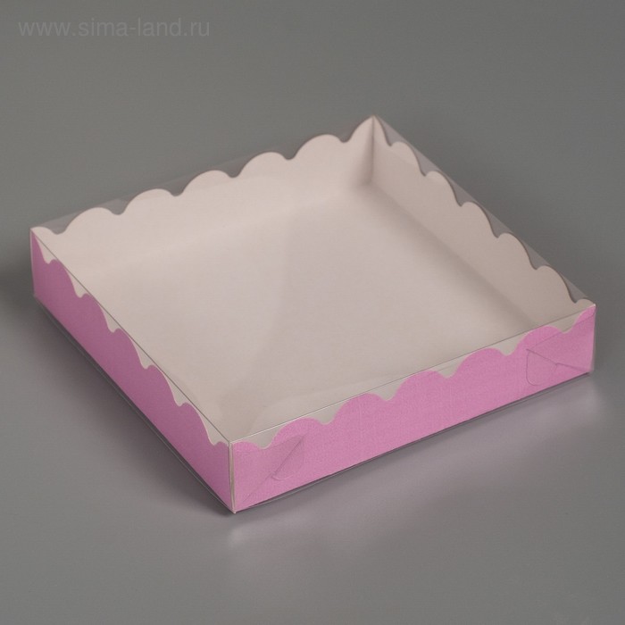 

Коробочка для печенья с PVC крышкой, сиреневая, 15 х 15 х 3 см