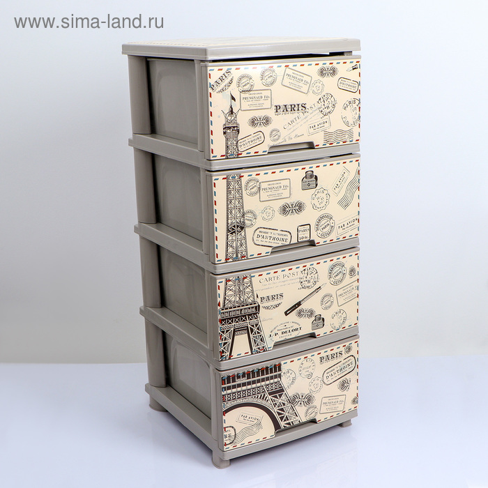 Комод 4-х секционный «Париж», цвет бежевый