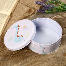 

Шкатулка металл круглая "Динозаврик" 7,7х17х17 см