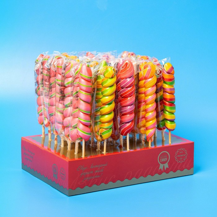 Леденцовая карамель на палочке Dendy Candy «Спираль», 30 г леденцовая карамель на палочке dendy candy губы 40 г
