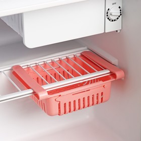 Полка подвесная в холодильник, раздвижная 23(28)×16,5×8 см, цвет МИКС Ош