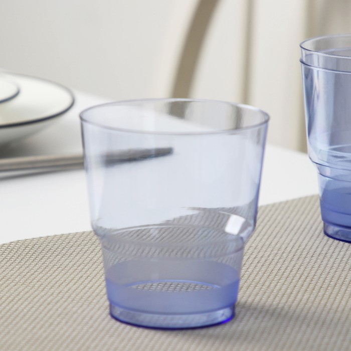 Стакан одноразовый «Кристалл», 200 мл, цвет синий стакан одноразовый мопс 200 мл цвет синий