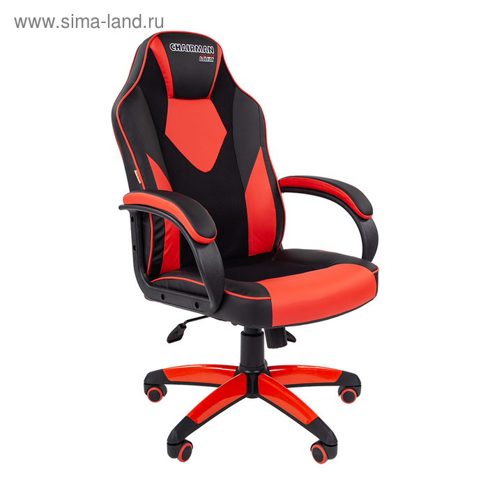 Кресло игровое Chairman game 17, черный/красный кресло игровое anda seat viper чёрный красный белый