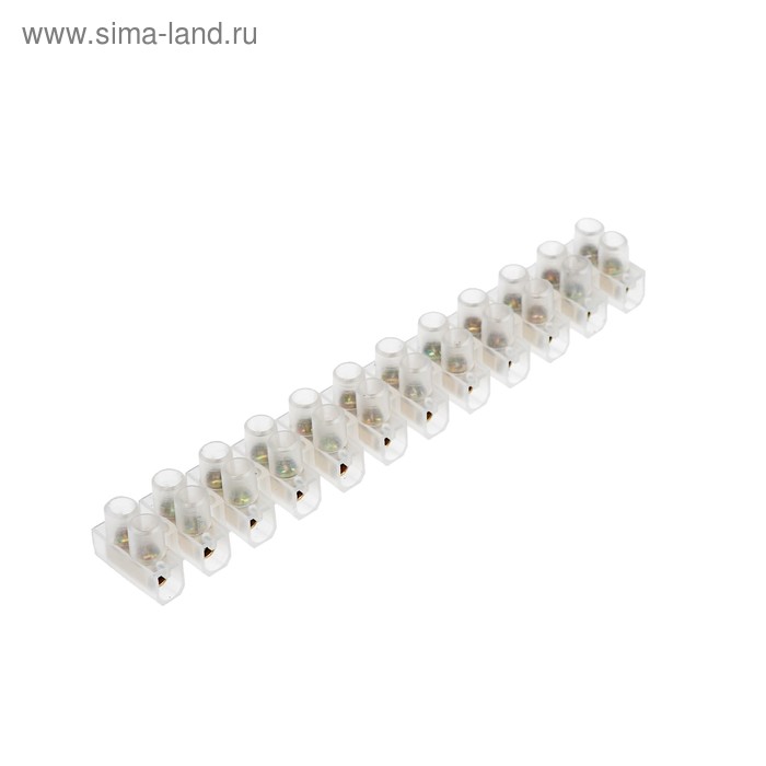 

Клеммная колодка винтовая, 12 секций, 2,5-4 мм², 5 А, полиэтилен, белый