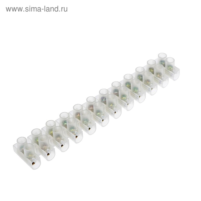 

Клеммная колодка винтовая, 12 секций, 4-10 мм², 20 А, полиэтилен, белый