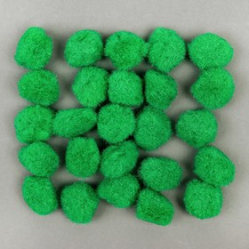 

Набор текстильных деталей для декора «Бомбошки» 25 шт. набор, размер 1 шт: 2 см, цвет зелёный