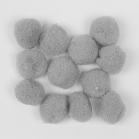 

Набор текстильных деталей для декора «Бомбошки» 12 шт. набор, размер 1 шт: 3 см, цвет серый