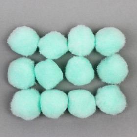 

Набор текстильных деталей для декора «Бомбошки» 12 шт. набор, размер 1 шт: 3 см, цвет бирюза