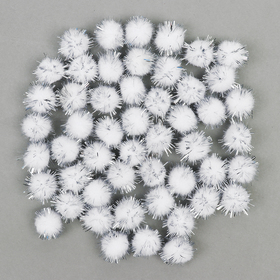 

Набор деталей для декора "Бомбошки с блеском" набор 50 шт., размер 1 шт: 1,5 см, цвет белое серебро