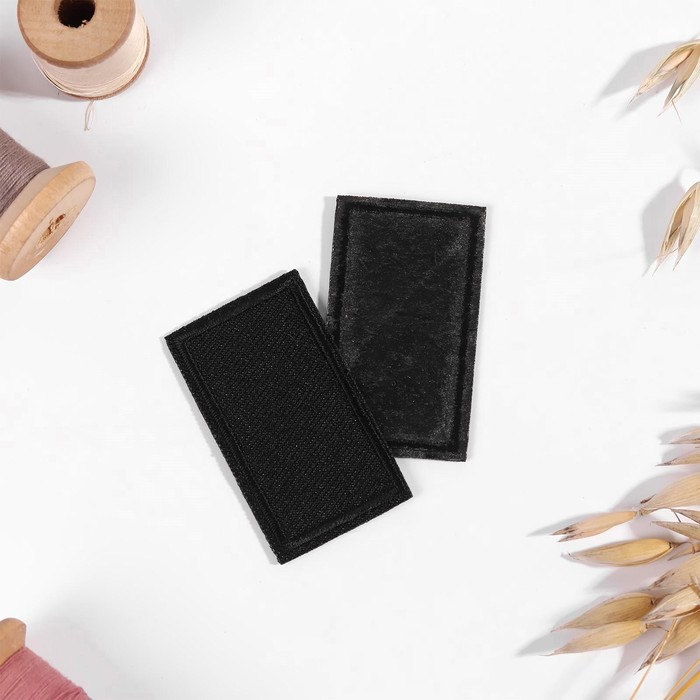 Заплатка для одежды «Прямоугольник», 4,5 × 2,5 см, термоклеевая, цвет чёрный заплатка для одежды прямоугольник
