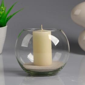 Ваза-шар 'Классика' с белой свечой, 12×10 см, 9 ч, стекло Ош