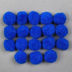 

Набор текстильных деталей для декора «Бомбошки» 18 шт. набор, размер 1 шт: 2,5 см, цвет синий