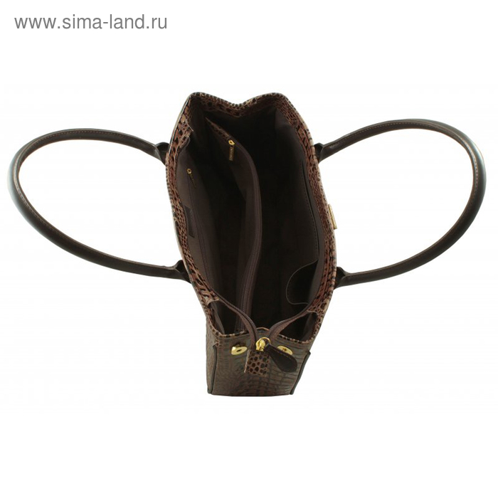 Сумка женская, цвет коричневый  под рептилию, 443/46