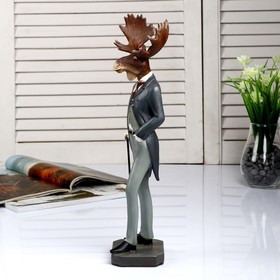 

Сувенир полистоун "Лось в костюме с тростью" 38,5х10,5х8,5 см