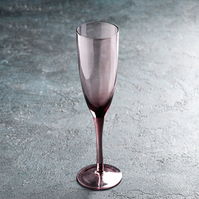 Бокал стеклянный для шампанского Magistro «Пиаф», 220 мл, цвет розовый