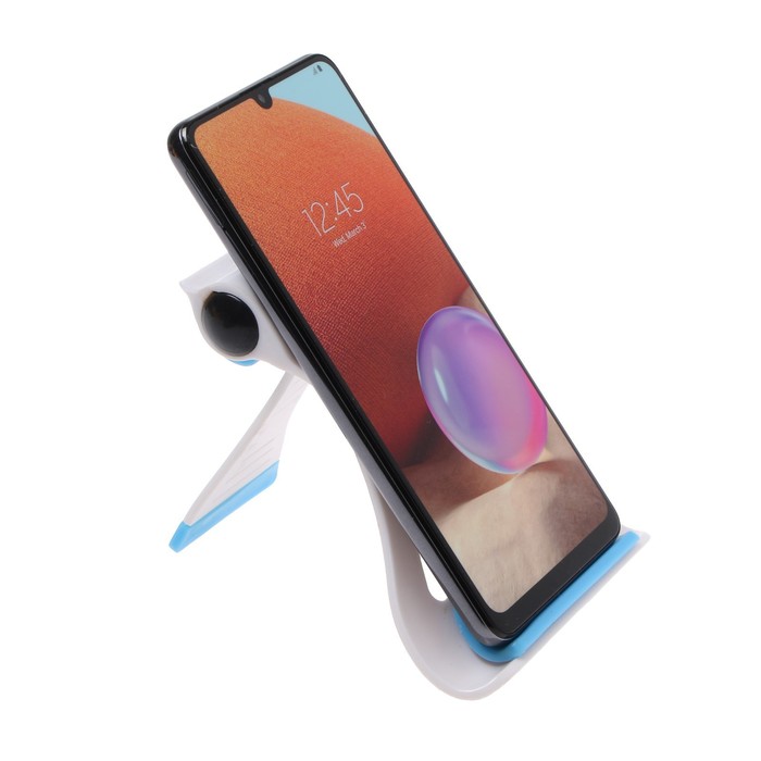 фото Подставка для телефона luazon, складная, усиленная, регулируемая высота,бело/синяя luazon home