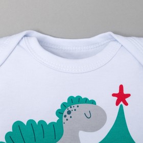 

Комплект: боди 2 шт. Крошка Я "Dino Santa", белый/голубой, р.26, 74-80 см