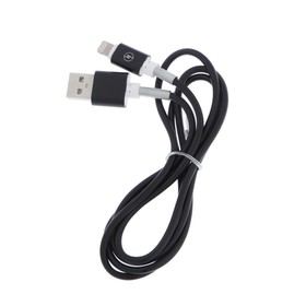 

Кабель LuazON, Lightning - USB, 1 А, 1 м, защитная пружина, чёрный