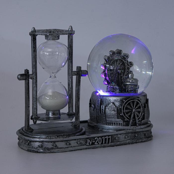 Часы песочные "Лондонское колесо обозрения",  с подсветкой, 16х8х13.5 см, (3ААА)