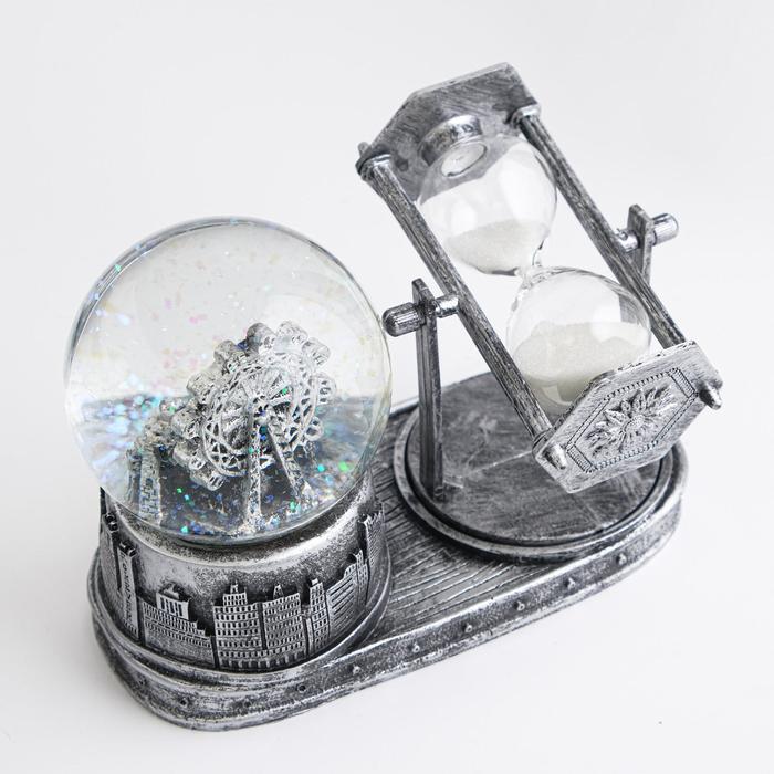 Часы песочные "Лондонское колесо обозрения",  с подсветкой, 16х8х13.5 см, (3ААА)