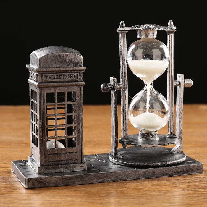 Песочные часы "Красная будка", сувенирные, с подсветкой, 15.5 х 6.5 х 12.5 см