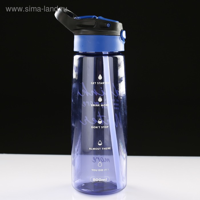 фото Бутылка для воды, 800 мл, с поильником и подвесом, 7.5 х 25 см