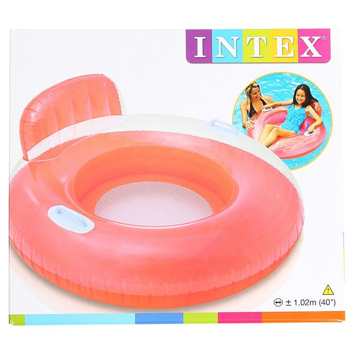 Круг надувной со спинкой и ручками, d=102 см, от 8 лет, МИКС 56512NP INTEX