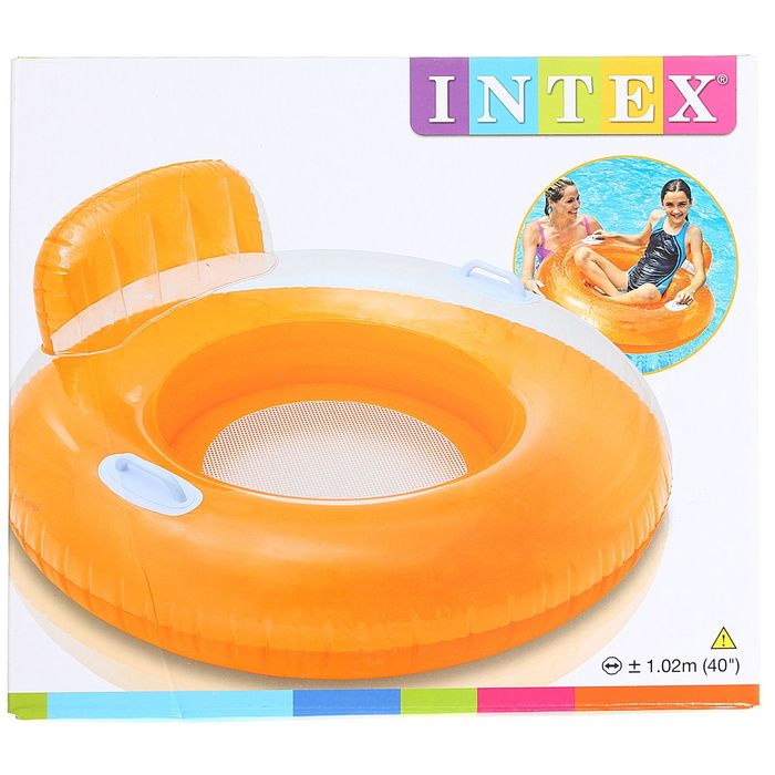 Круг надувной со спинкой и ручками, d=102 см, от 8 лет, МИКС 56512NP INTEX