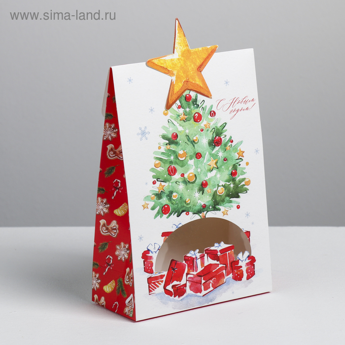 Коробка складная «Подарки под ёлкой», 15 × 7 × 22 см махаон раскраска с заданиями подарки под ёлкой