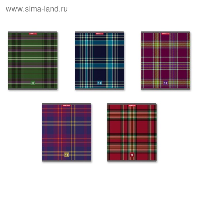 

Тетрадь 48 листов в клетку ErichKrause Scottish Cage, обложка мелованный картон, блок офсет, МИКС
