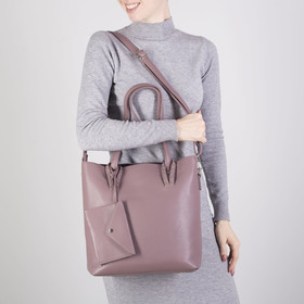 

Сумка женская, отдел на молнии, наружный карман, с кошельком, длинный ремень, цвет пудра