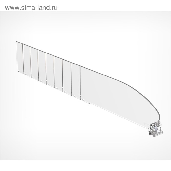 Пластиковый разделитель высотой 60 мм без ограничителя, L=185-385 мм, прозрачный