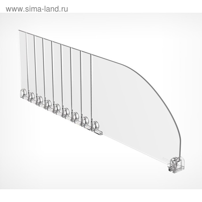 Пластиковый разделитель высотой 120 мм, L=285-485 мм, прозрачный