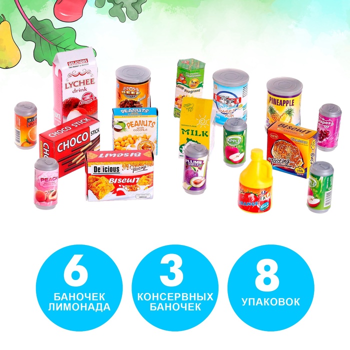 фото Игровой набор продуктов «напитки и сладости»