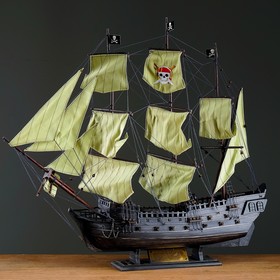 Корабль сувенирный большой 'Чёрная жемчужина', борта тёмные Ош
