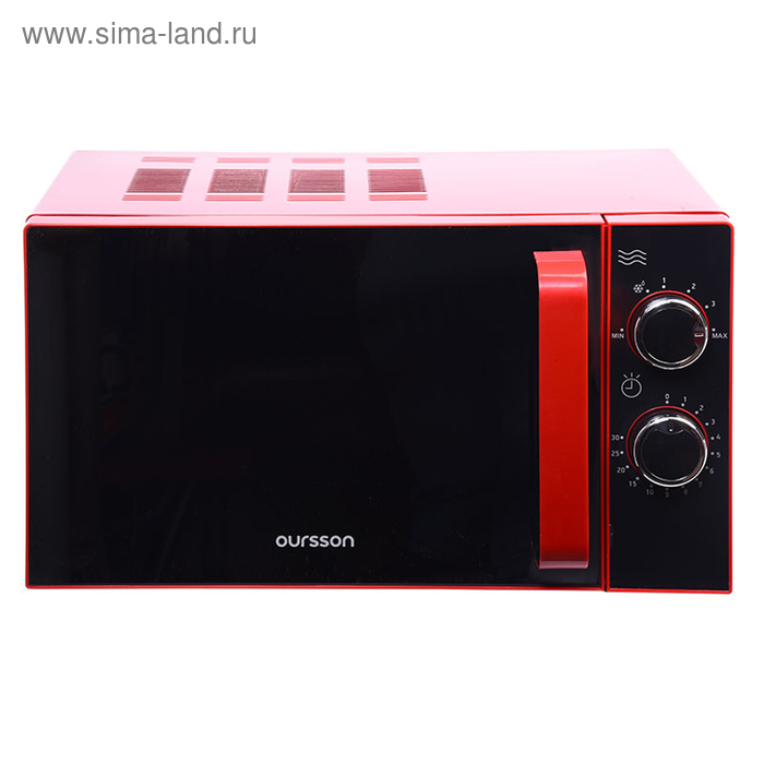фото Микроволновая печь oursson mm2005/rd, 1200 вт, 20 л, таймер, чёрно-красная