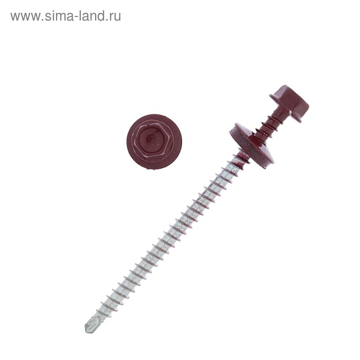 

Саморезы кровельные 4.8х76 RAL3005, красный, 100 шт.