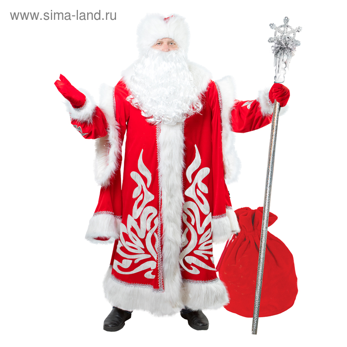 Карнавальный костюм «Дед Мороз королевский», аппликация, мех, р. 56-58, рост 182 см