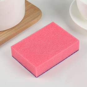 

Губка чистящая со скрабером, 10×7×2,5 см, цвет МИКС