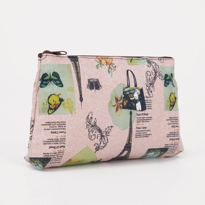 Косметичка простая, отдел на молнии, цвет коричневый