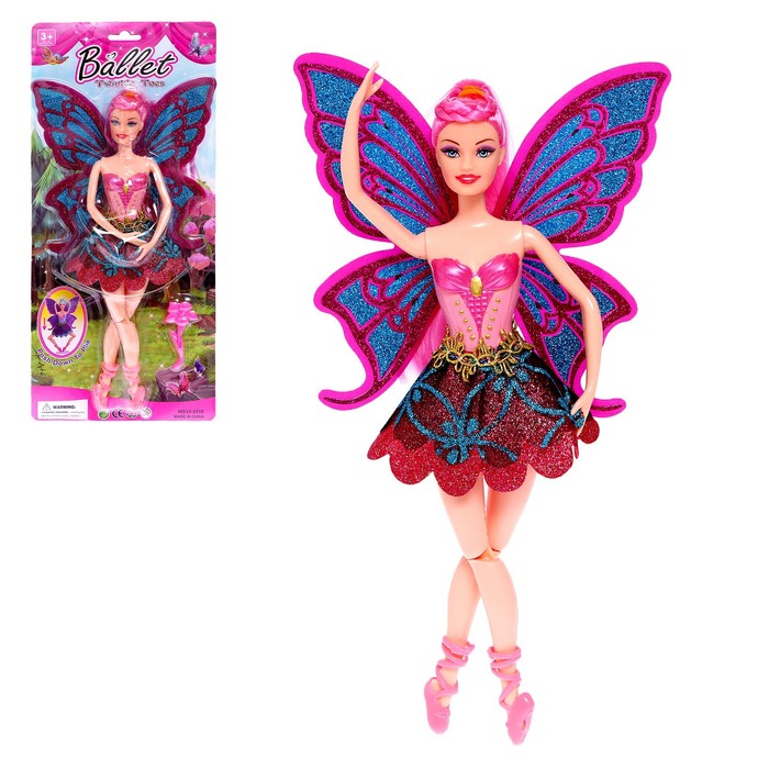 кукла сказочная бабочка балерина с аксессуарами микс 4407679 Кукла сказочная «Бабочка-балерина» с аксессуарами