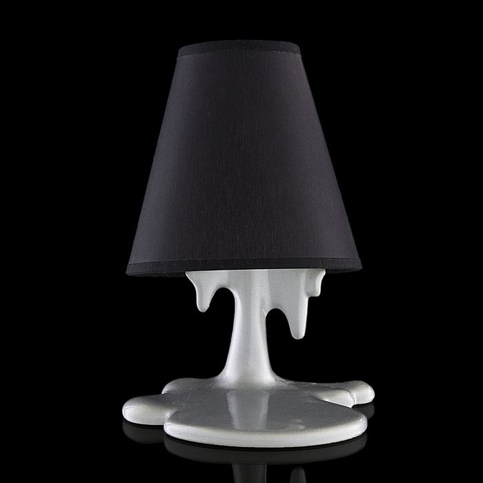 Лампа настольная "Расплавленный хром"