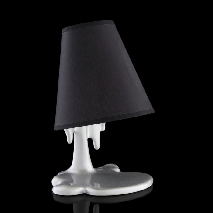 Лампа настольная "Расплавленный хром"